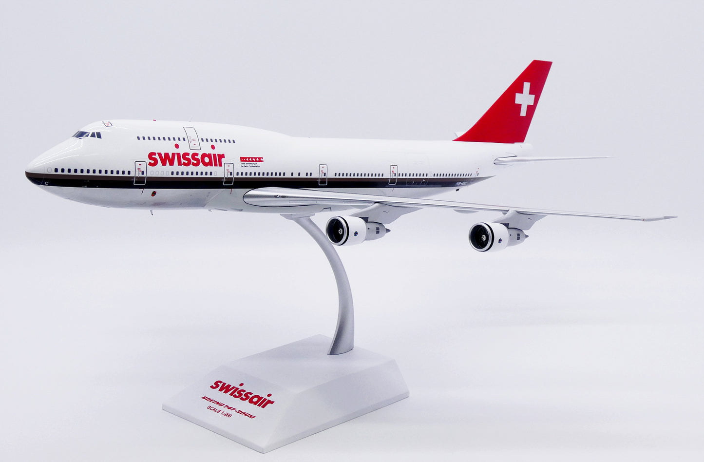 JC WINGS B747-300M SWISSAIR "700TH ANNIVERSARY OF THE SWISS CONFEDERATION "(POLISHED) REG: HB-IGC