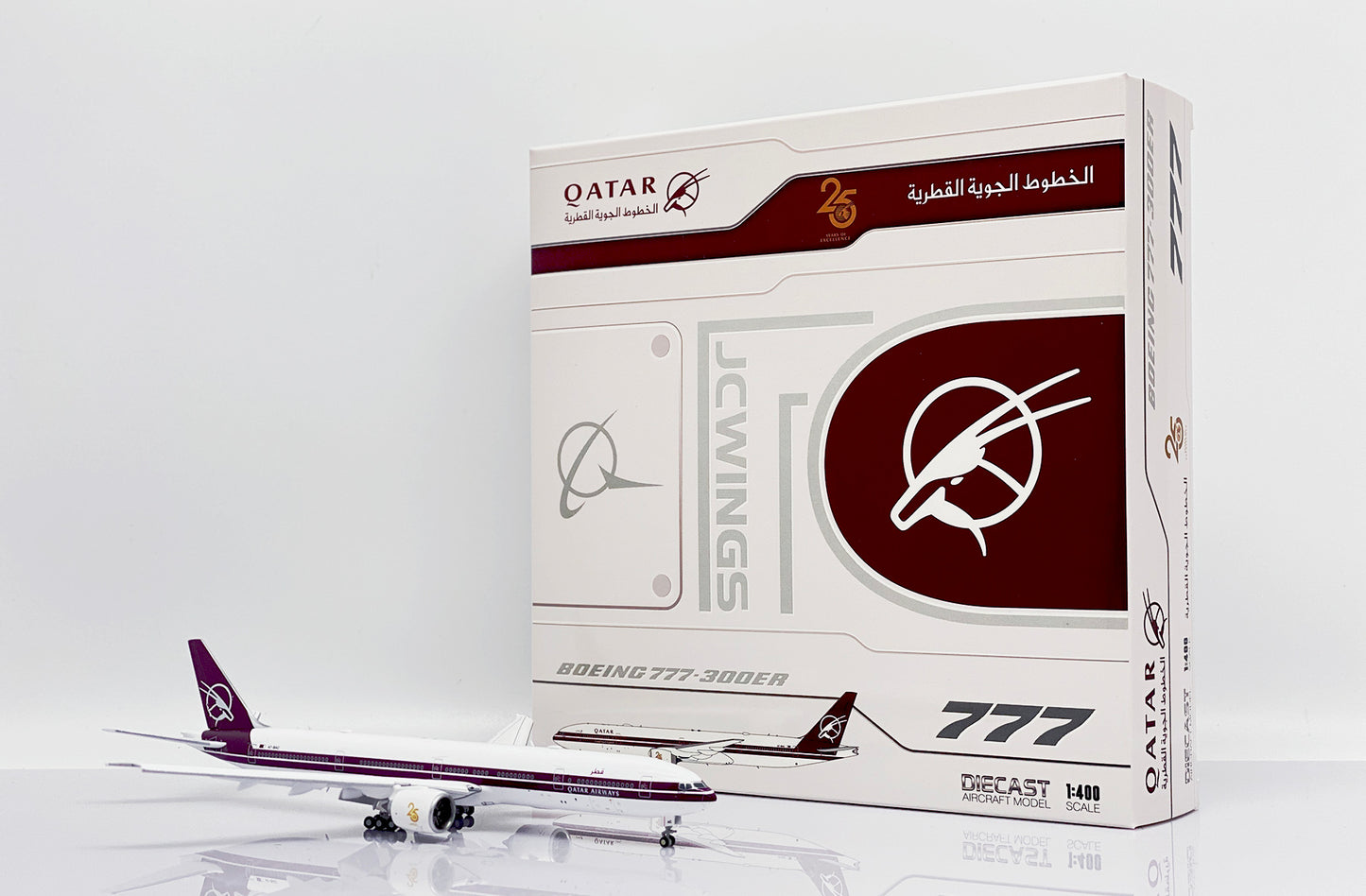 JCWINGS B777-300(ER) QATAR AIRWAYS "RETRO LIVERY" (FLAPS DOWN) REG: A7-BAC