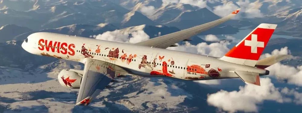 JC WINGS A350-900XWB SWISS "WANDERLUST" (FLAPS DOWN) REG: HB-IFA
