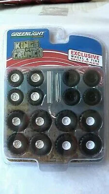 GREENLIGHT TYRE PACK 16 WHEELS 16 TYRES 8 AXLES