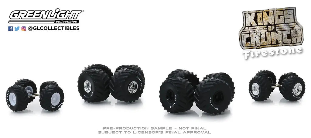 GREENLIGHT TYRE PACK 16 WHEELS 16 TYRES 8 AXLES
