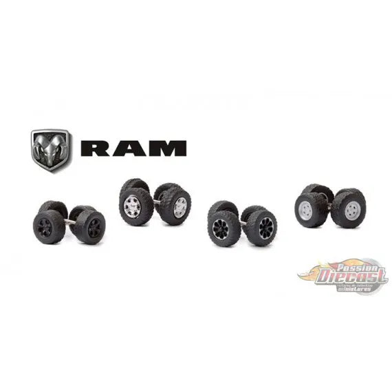 GREENLIGHT AUTO BODY SHOP WHEEL AND TIRE PACKS RAM TRUCKS