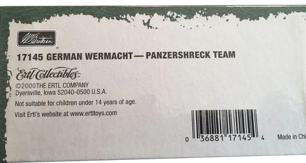 W.BRITAINS GERMAN WERMACHT - PANZERSHREK TEAM