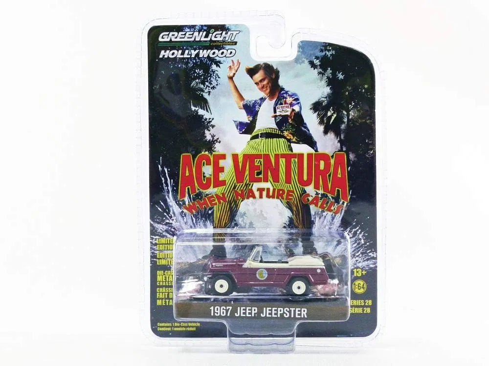 GREENLIGHT JEEP JEEPSTER CONVERTIBLE ACE VENTURA WHEN NATURE CALLS (CHASE VERSION)