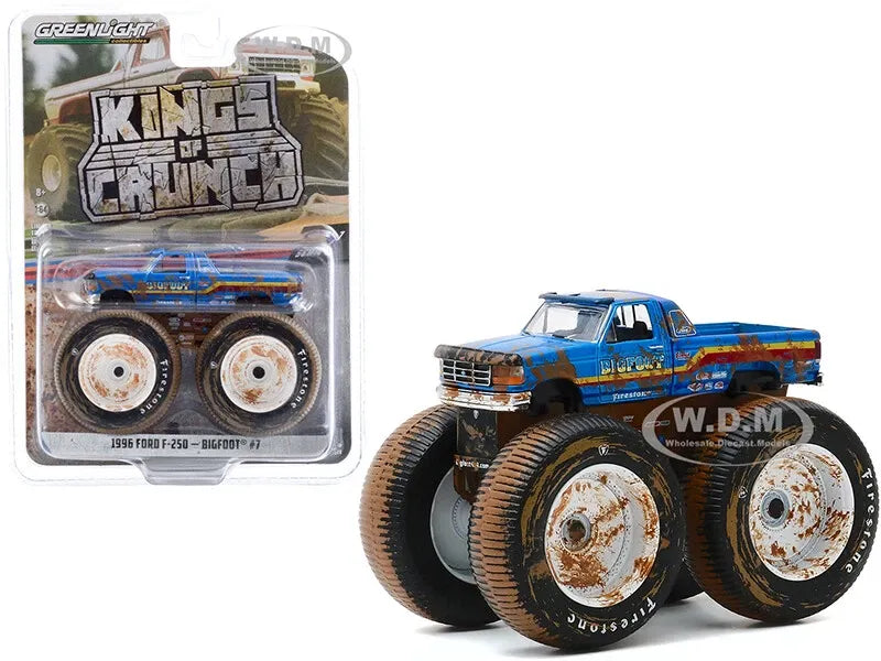GREENLIGHT BIGFOOT NO.7 1996 FORD F250 MONSTER TRUCK, DIRTY VERSION