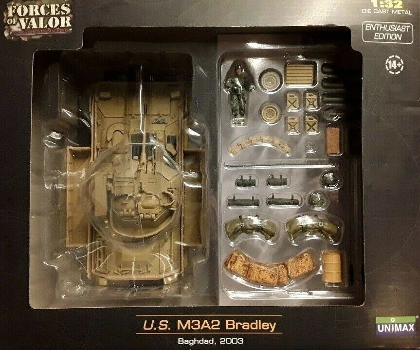 FORCES OF VALOR US.M2 BRADLEY, US ARMY, #43, BAGHDAD IRAQ 2003 (WITH ONE FIGURE)