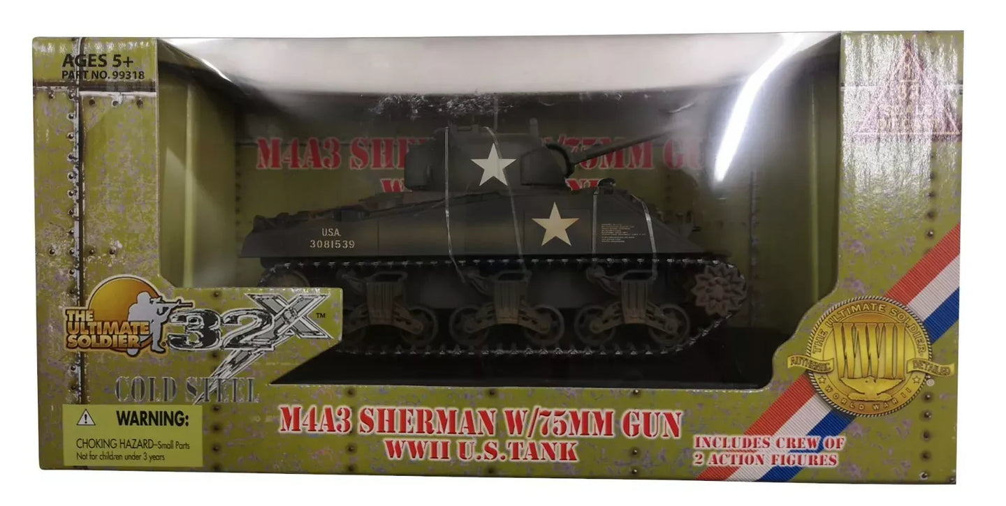 THE ULTIMATE SOLDIER M4A3 SHERMAN TANK INCLUDES 2 ACTION FIGURES