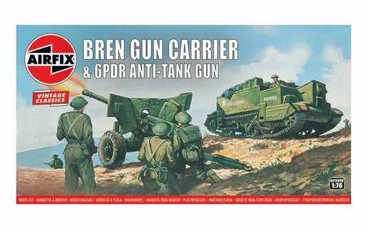 AIRFIX  BREN GUN CARRIER & 6 PDR ANTI-TANK GUN, VINTAGE CLASSICS
