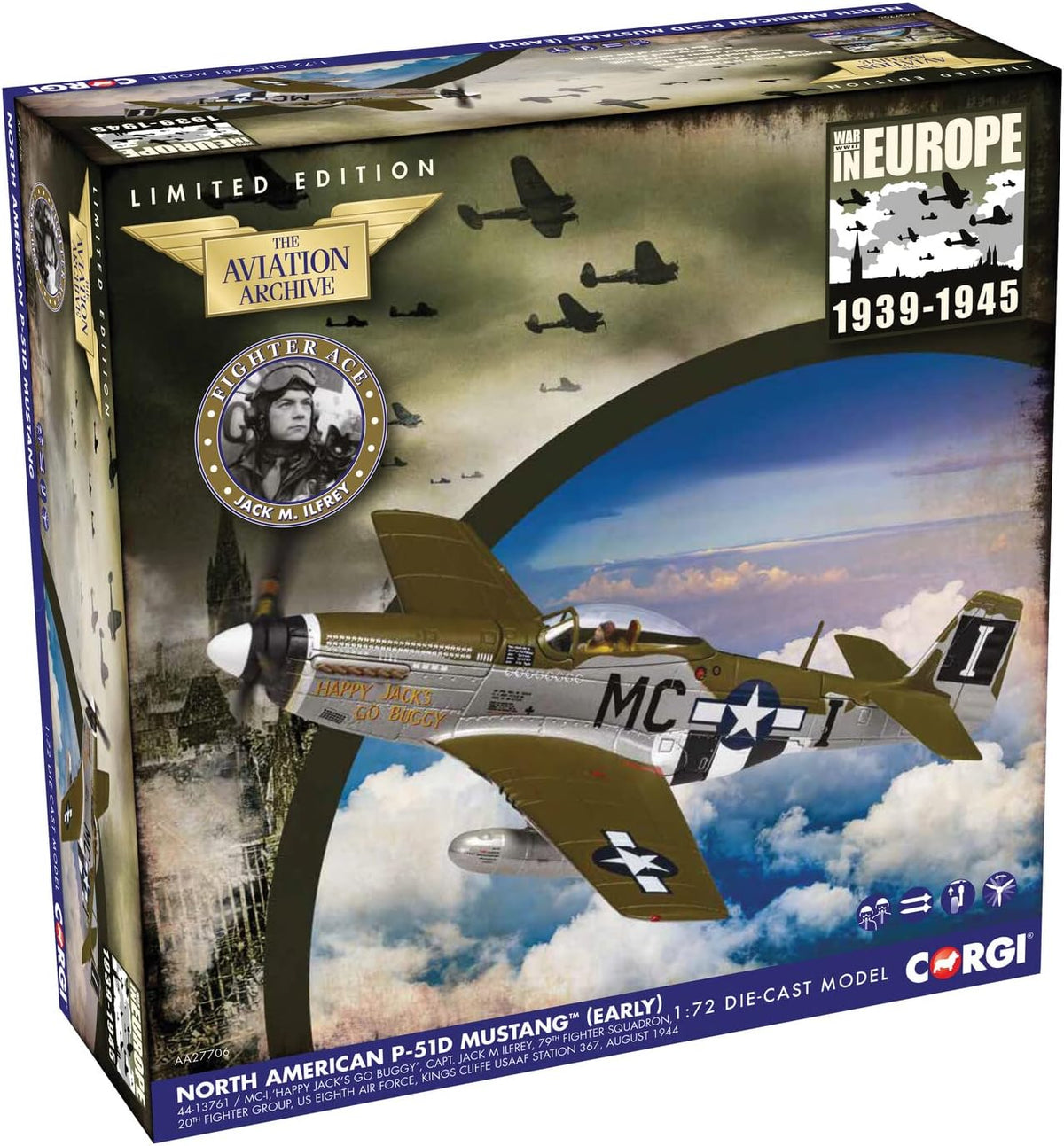 CORGI P51D MUSTANG 44 MCI HAPPY JACKS GO BUGGY