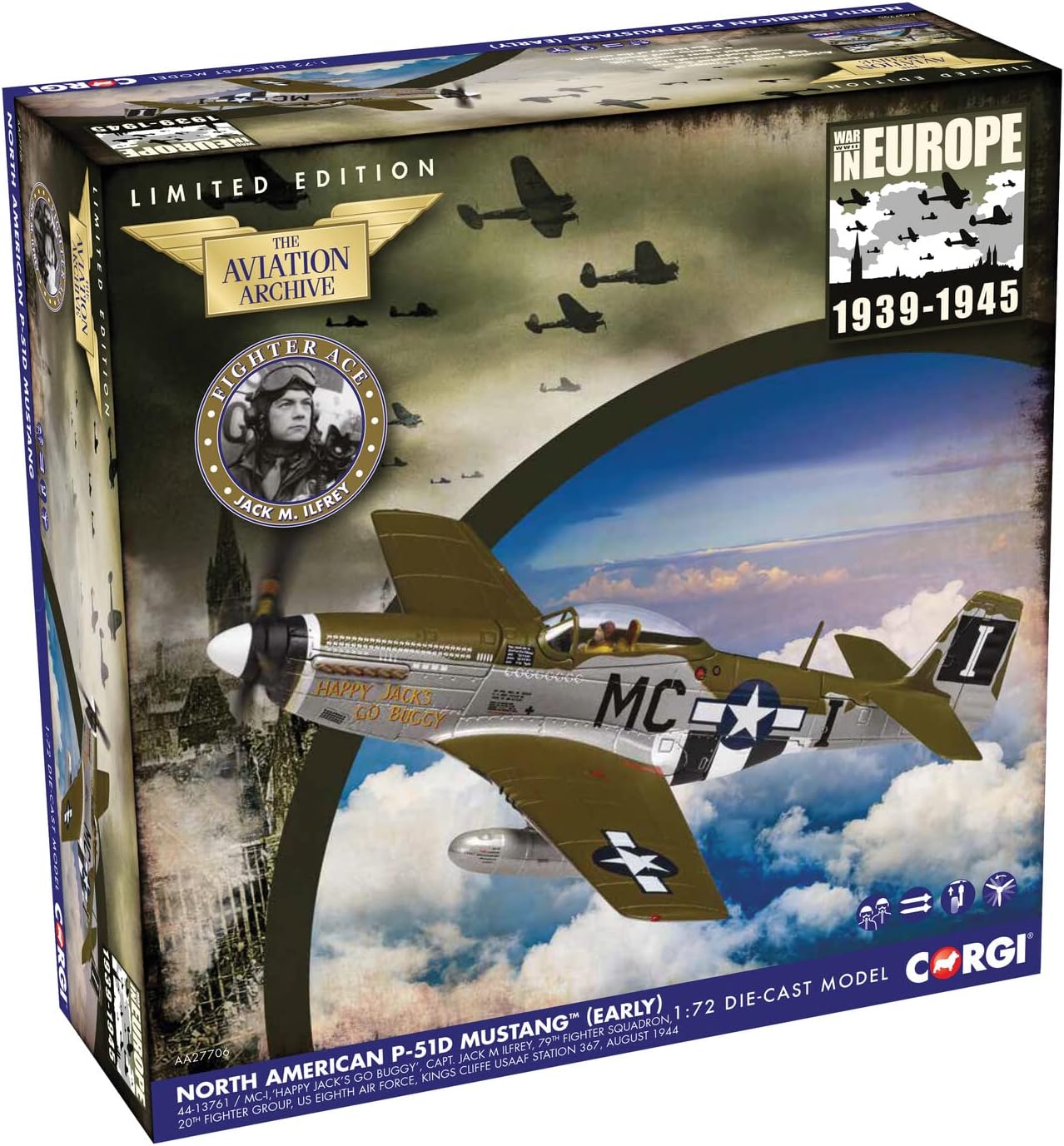 CORGI P51D MUSTANG 44 MCI HAPPY JACKS GO BUGGY
