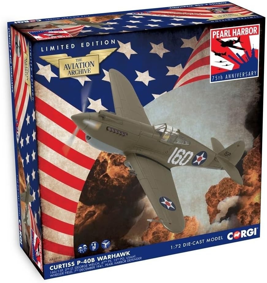 CORGI P-40B WARHAWK USAAF WHITE 160 GEORGE WELCH PEARL HARBOR 1941