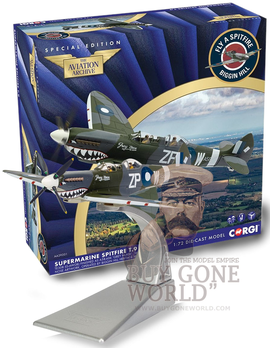 CORGI SPITFIRE T.9 TE308 (G-AWGB) "GREY NURSE" SHARKMOUTH