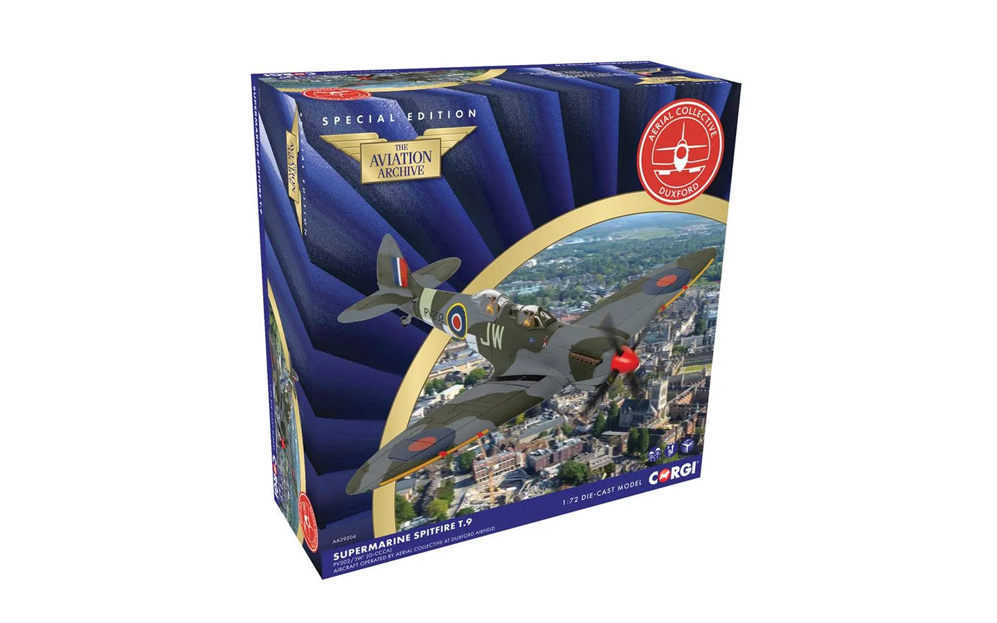 CORGI SPITFIRE T.9 PV202 AERIAL COLLECTIVE DUXFORD AIRFIELD