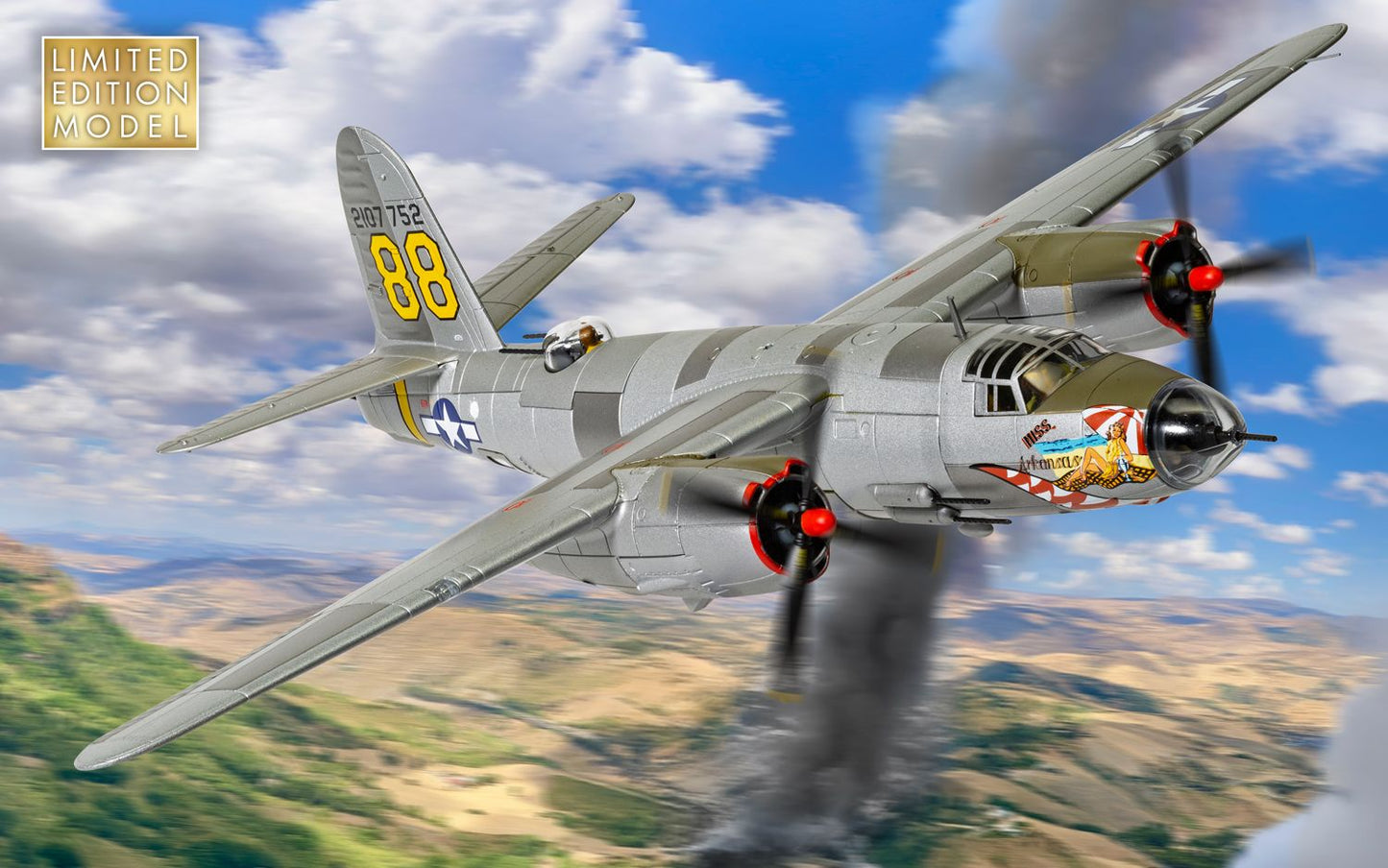 CORGI B-26C-45-MO MARAUDER 42-107752 B/N 88 "MISS ARKANSAS" LT.LEO A LAMPMAN USAAF SARDINIA SUMMER 1944