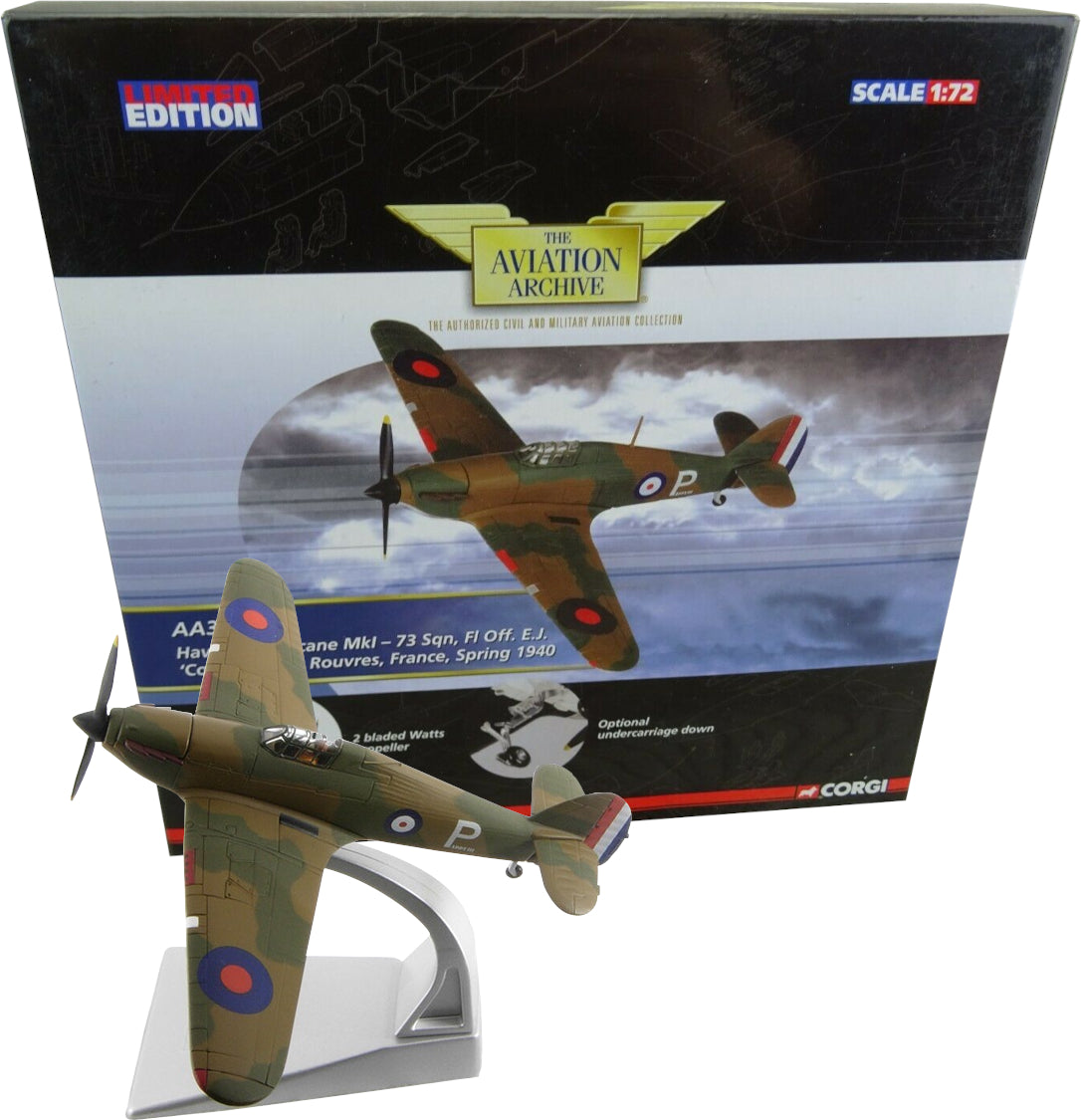 CORGI HURRICANE MKI, RAF No73 SQN "PADDY III" EDGAR COBBER, 1940