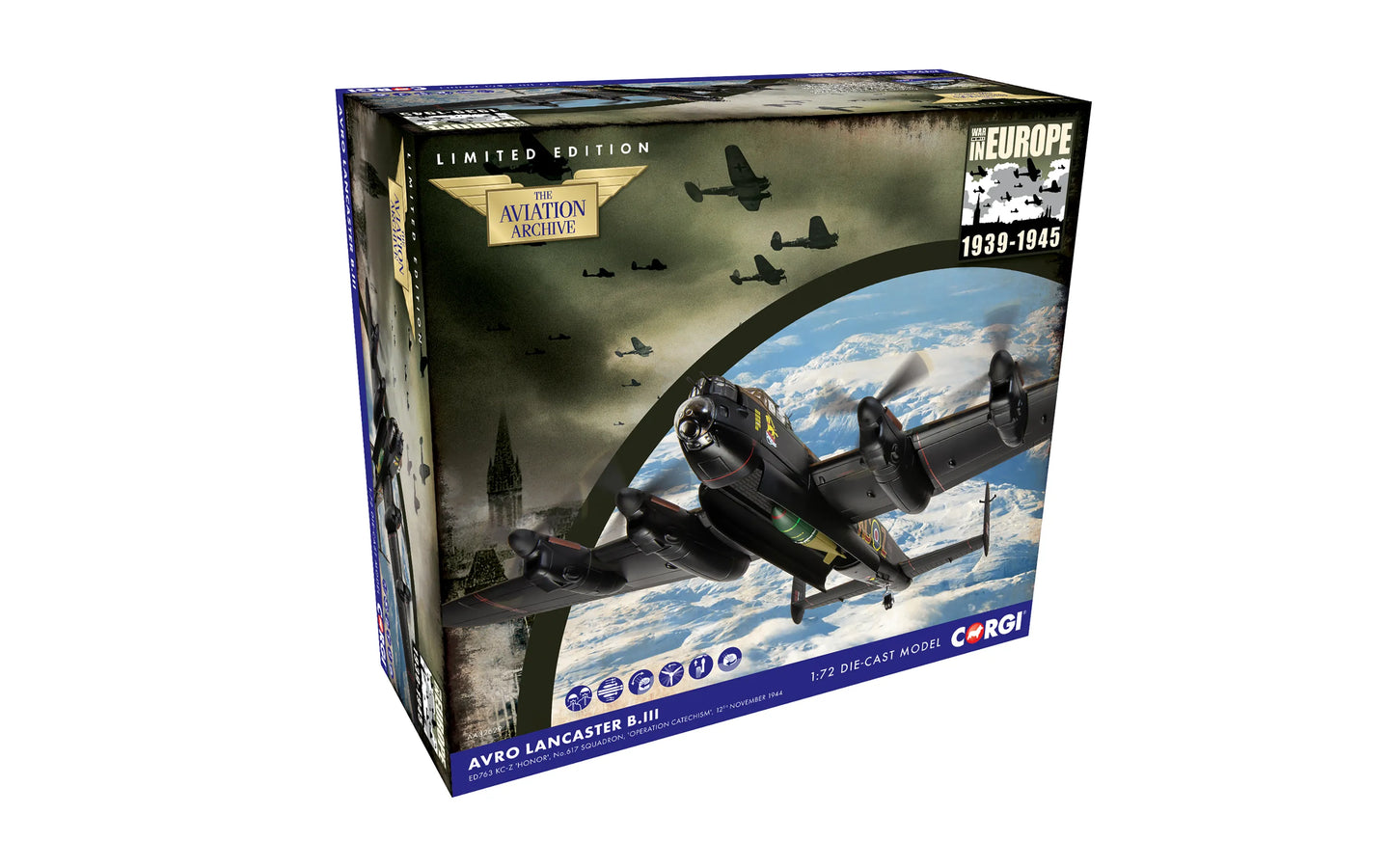 CORGI LANCASTER BIII ED763 KC-Z HONOR RAF NO.617 SQN "OPERATION CATECHISM" "SINKING THE TIRPITZ" NOVEMBER 12TH 1944