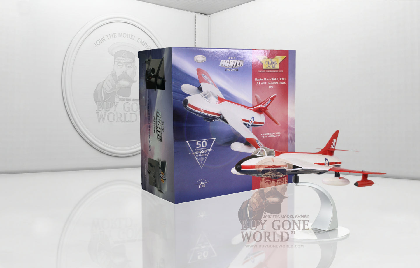 CORGI HAWKER HUNTER JET FIGHTER FGA9 XE601, A&AEE BOSCOMBE DOWN ENGLAND 1992