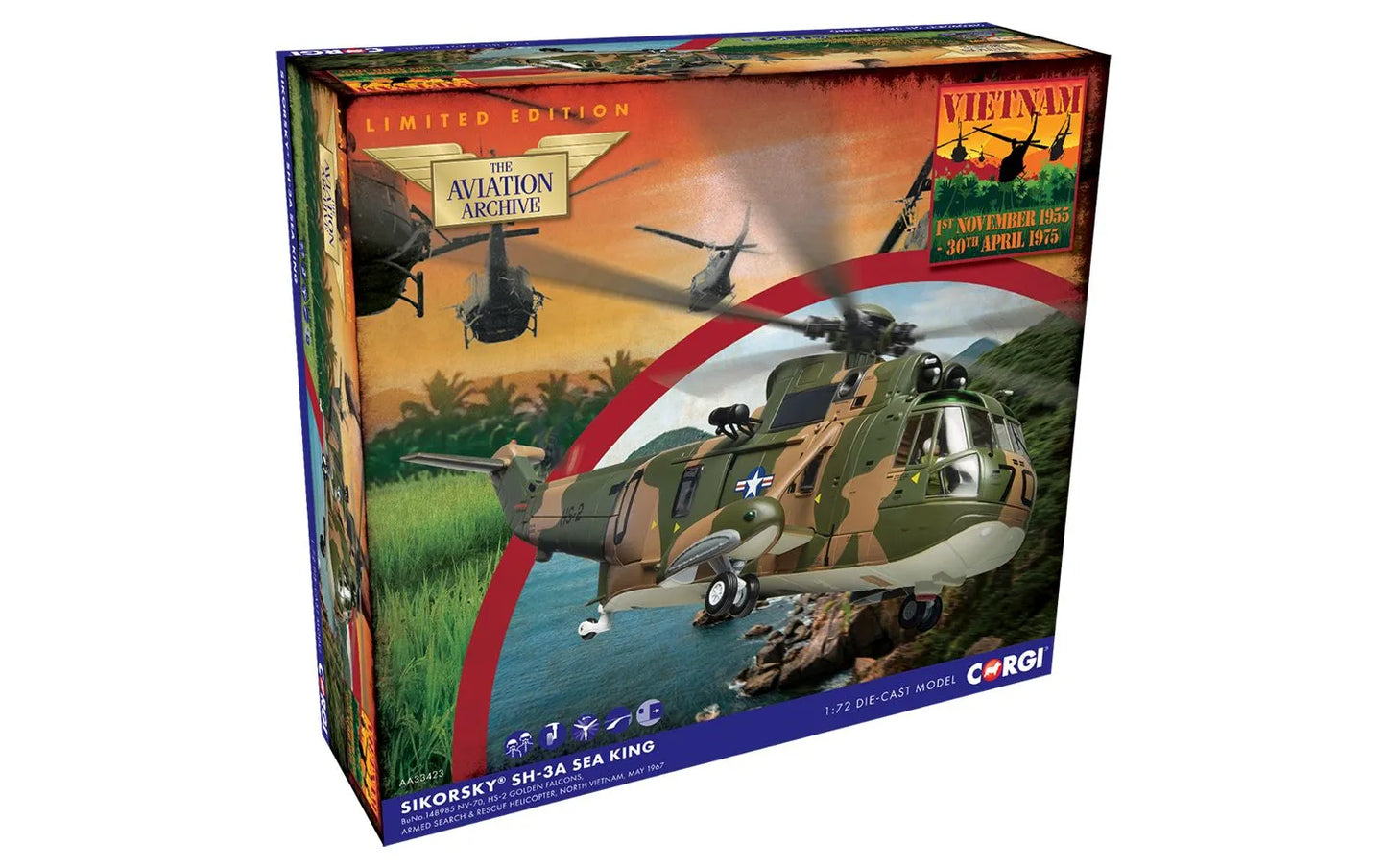 CORGI SH-3A SEA KING NV-70 HS-2 GOLDEN FALCONS VIETNAM MAY 1967