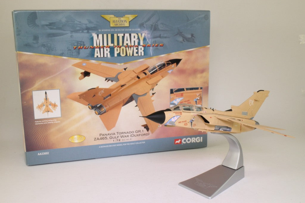 CORGI TORNADO GR.MK 1 RAF NO.16 SQUADRON ZA465 "FOXY KILLER" DUXFORD ENGLAND "OPERATION DESERT STORM" 1991
