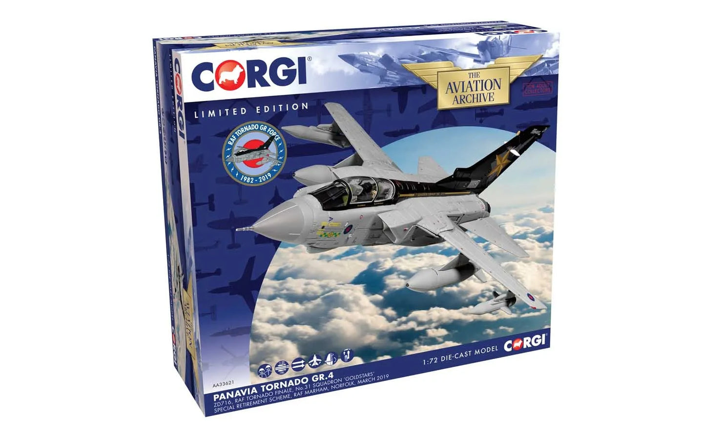 CORGI TORNADO GR.4 ZD716 RAF TORNADO FINALE NO.31 SQUADRON "GOLDSTARS SPECIAL RETIREMENT SCHEME" RAF MARHAM MARCH 2019
