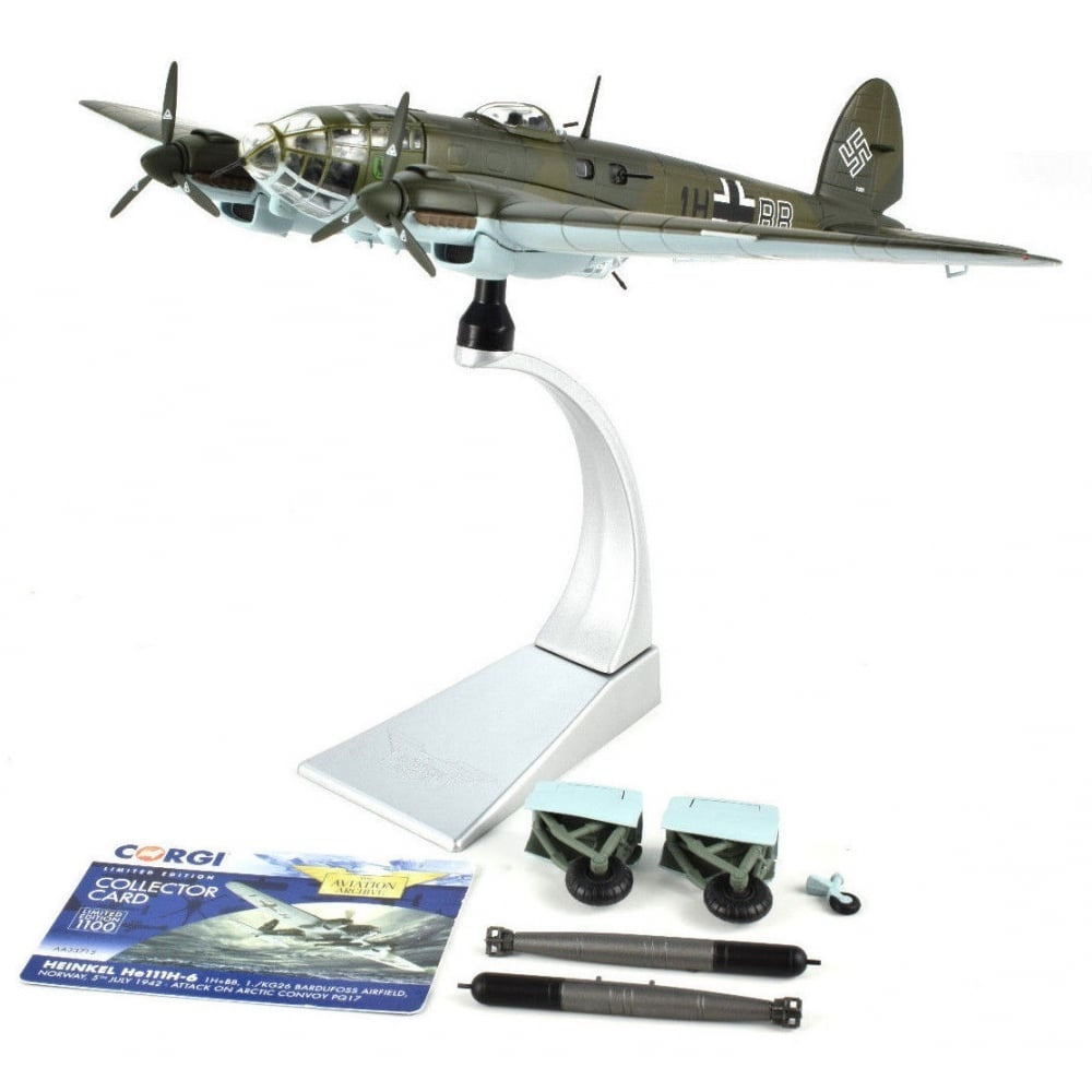 CORGI HE 111H-6 LUFTWAFFE 1./KG 26 1H+BB BARDUFOSS AIRFIELD NORWAY ARCTIC CONVOY ATTACKS 1942