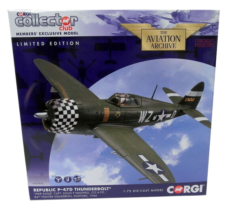 CORGI P-47D THUNDERBIRD USSAF 84th FS "WAR EAGLE" RAF DUXFORD ENGLAND 1944