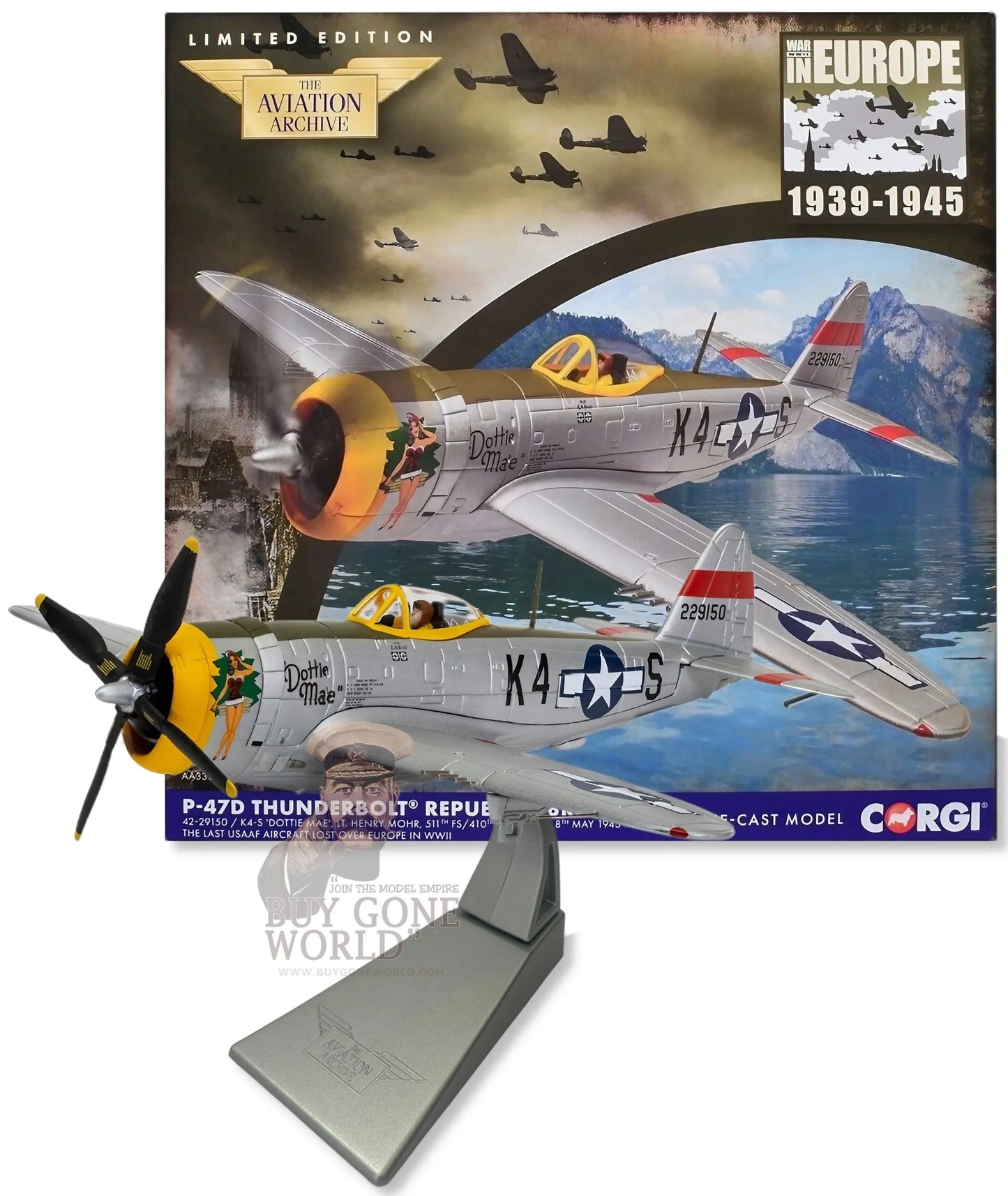 CORGI P-47D THUNDERBOLT "DOTTIE MAE" 42-29150 / K4-S 410TH FG 511TH FS MAY 1945