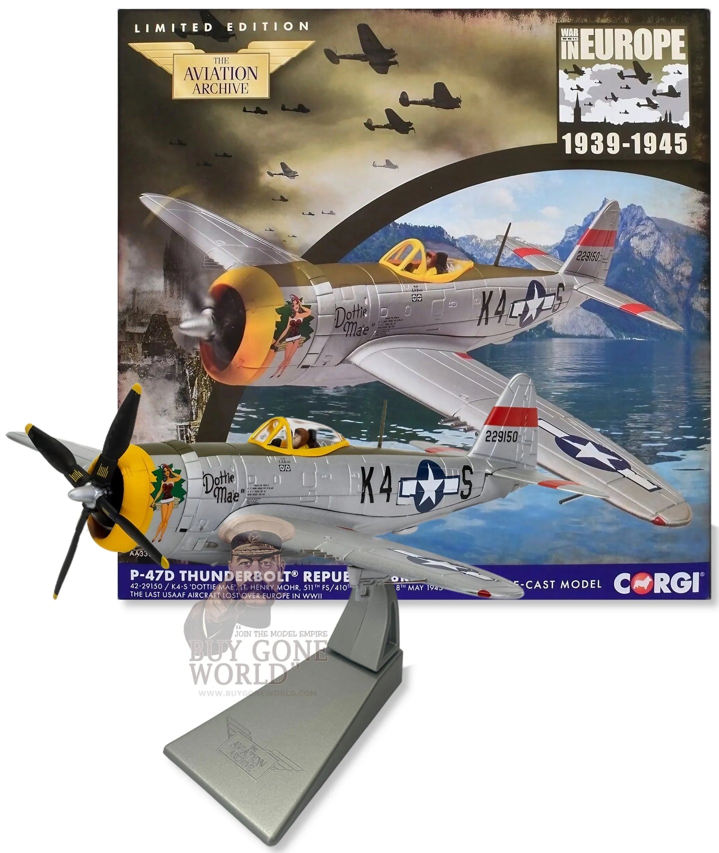 CORGI P-47D THUNDERBOLT "DOTTIE MAE" 42-29150 / K4-S 410TH FG 511TH FS MAY 1945