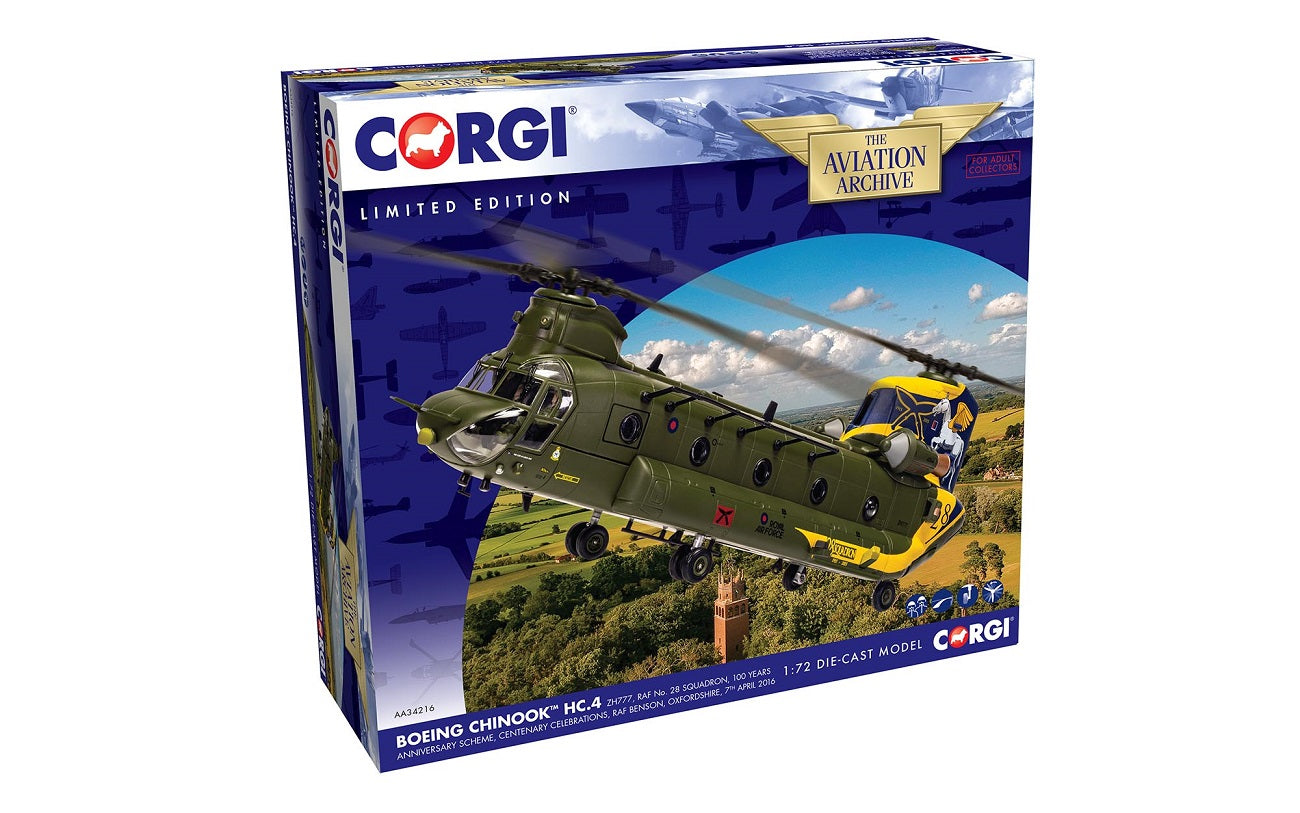 CORGI CHINOOK HC.4 ZH777 RAF NO. 28 SQN "100 YEARS ANNIVERSARY"