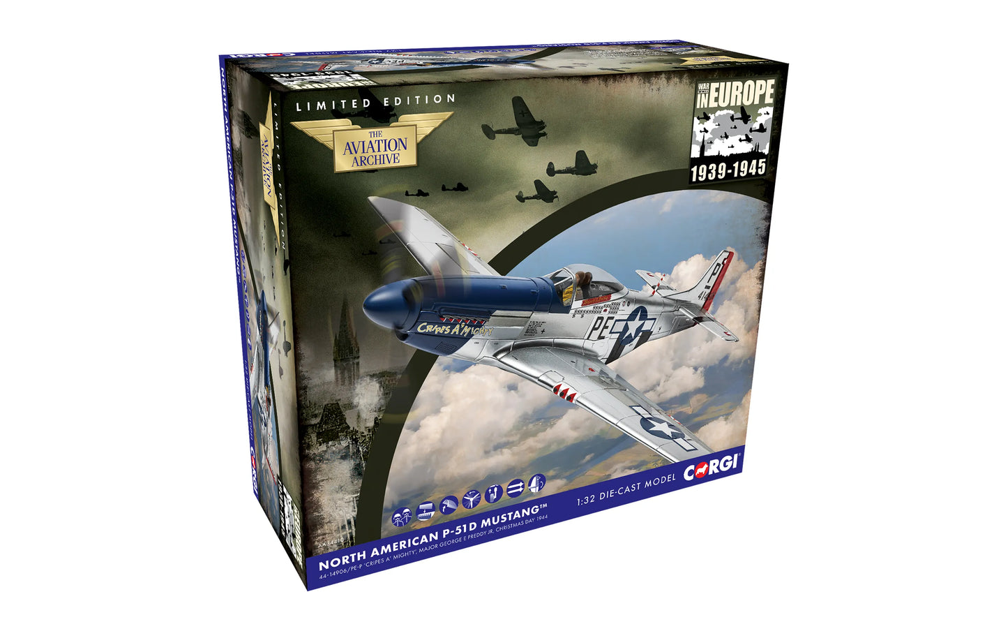 CORGI P-51D MUSTANG USAF "CRIPES A'MIGHTY" GEORGE PREDDY 1944