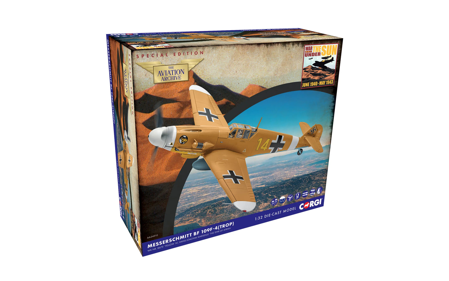 CORGI BF 109F-4 (TROP) LUFTWAFFE HANS JOACHIM MARSEILLE 1942