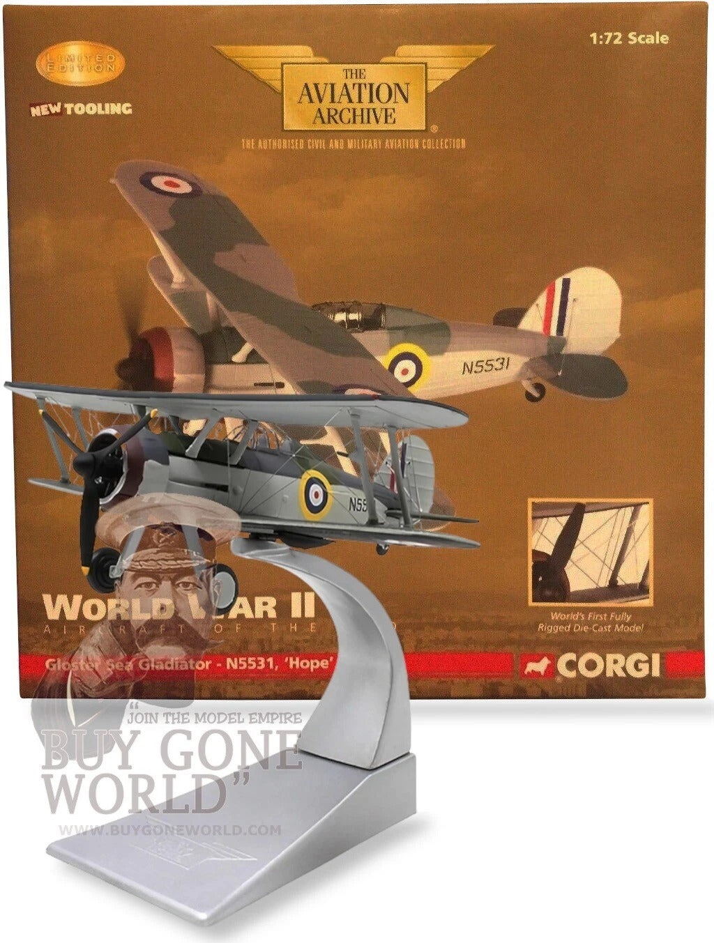 CORGI SEA GLADIATOR RAF HAL FAR FIGHTER FLIGHT "HOPE" REG: N5531 MALTA 1940