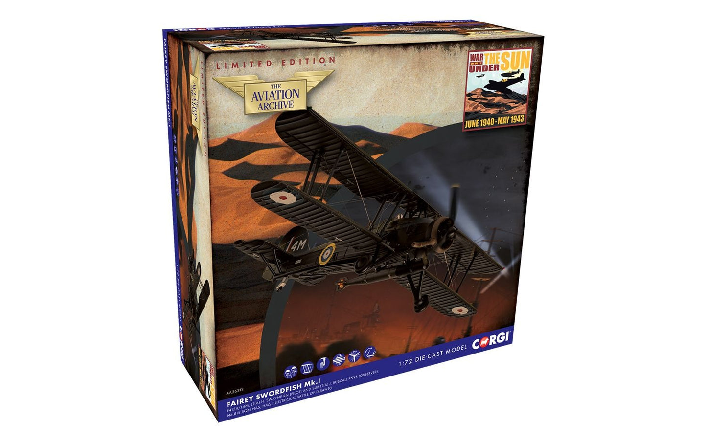 CORGI SWORDFISH MKI, P4154 / 4M "BATTLE OF TARANTO" NOVEMBER 1940