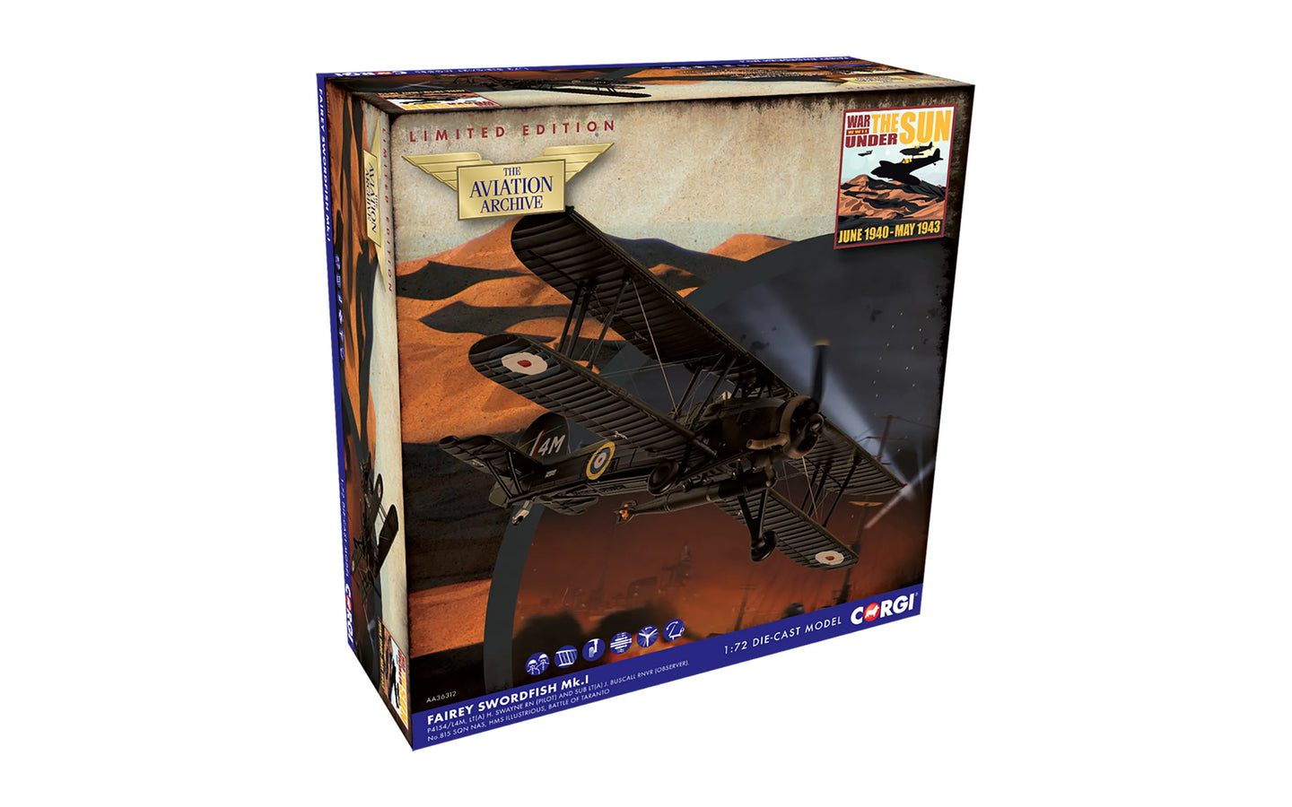 CORGI SWORDFISH MKI, P4154 / 4M "BATTLE OF TARANTO" NOVEMBER 1940