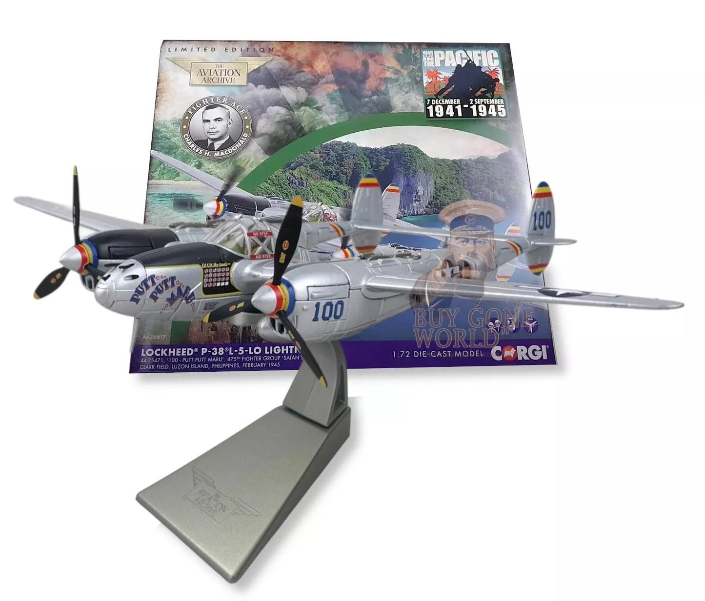 CORGI P-38L LIGHTNING, "PUTT PUTT MARU",CHARLES MCDONALD, PHILIPPINES 1945