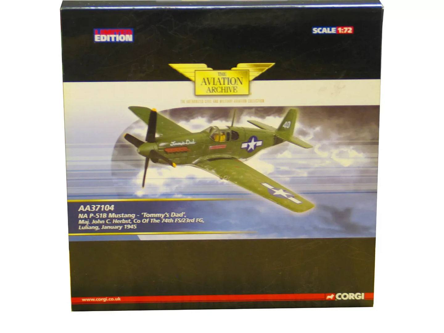CORGI P51B MUSTANG 74TH FS FLYING TIGERS "TOMMY'S DAD"