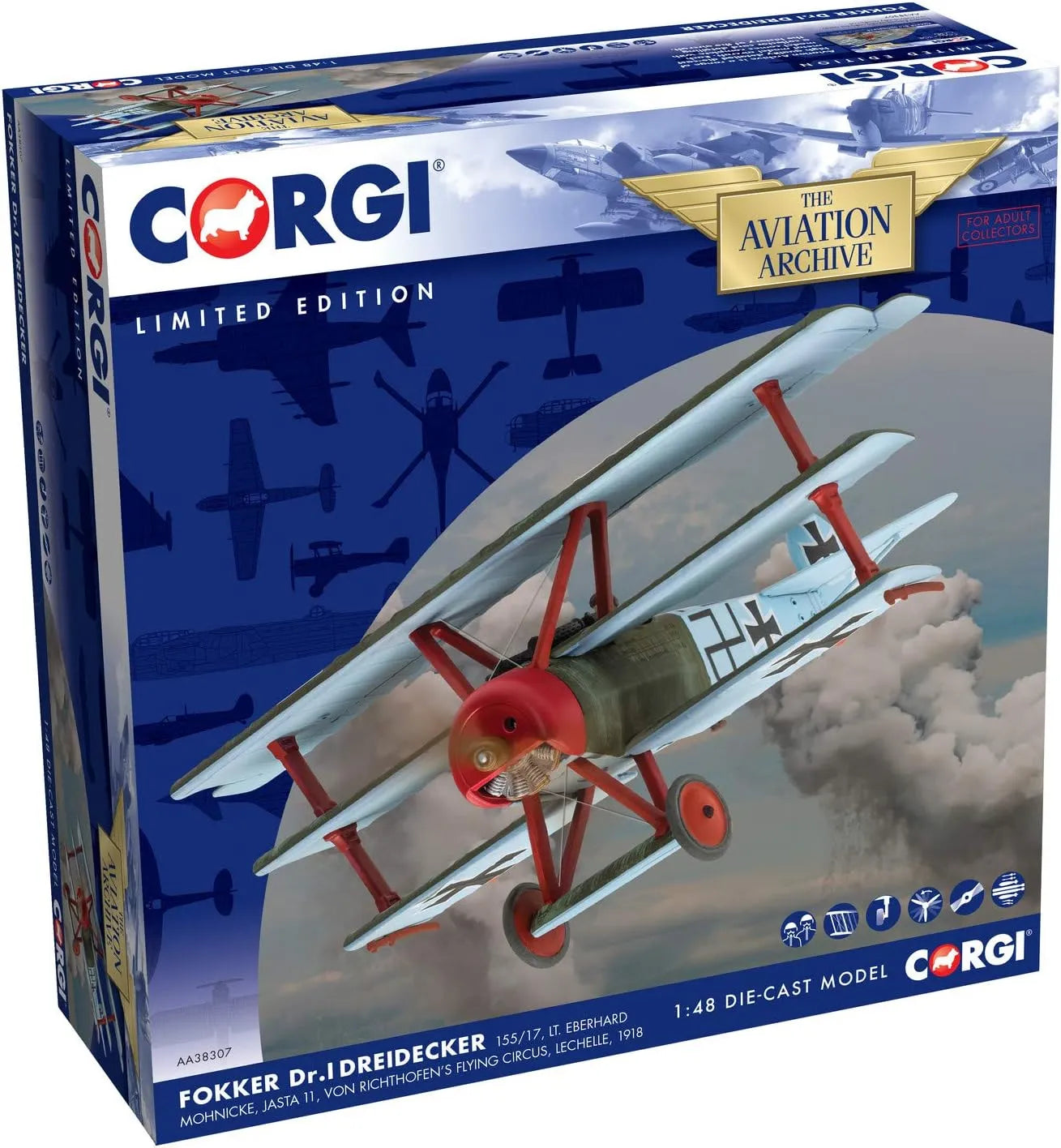 CORGI FOKKER DR.I EBERHARD MOHNICKE FLYING CIRCUS