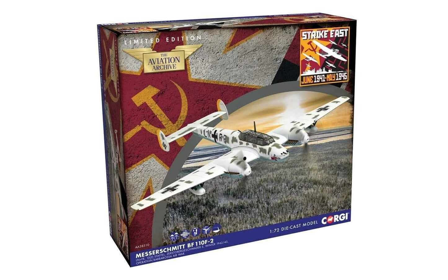 CORGI BF110F-2 LN+FR 10Z STAFFEL ZERSTORERGESCHWADER 5 1943 (CERTIFICATE NUMBER 0010 OF 1000)