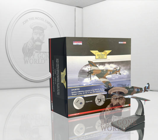 CORGI SPITFIRE F.MKXIVE RAF RN135 YB-A 17 NO.17 SQUADRON JAMES "GINGER" LACEY SELETAR SINGAPORE 1945