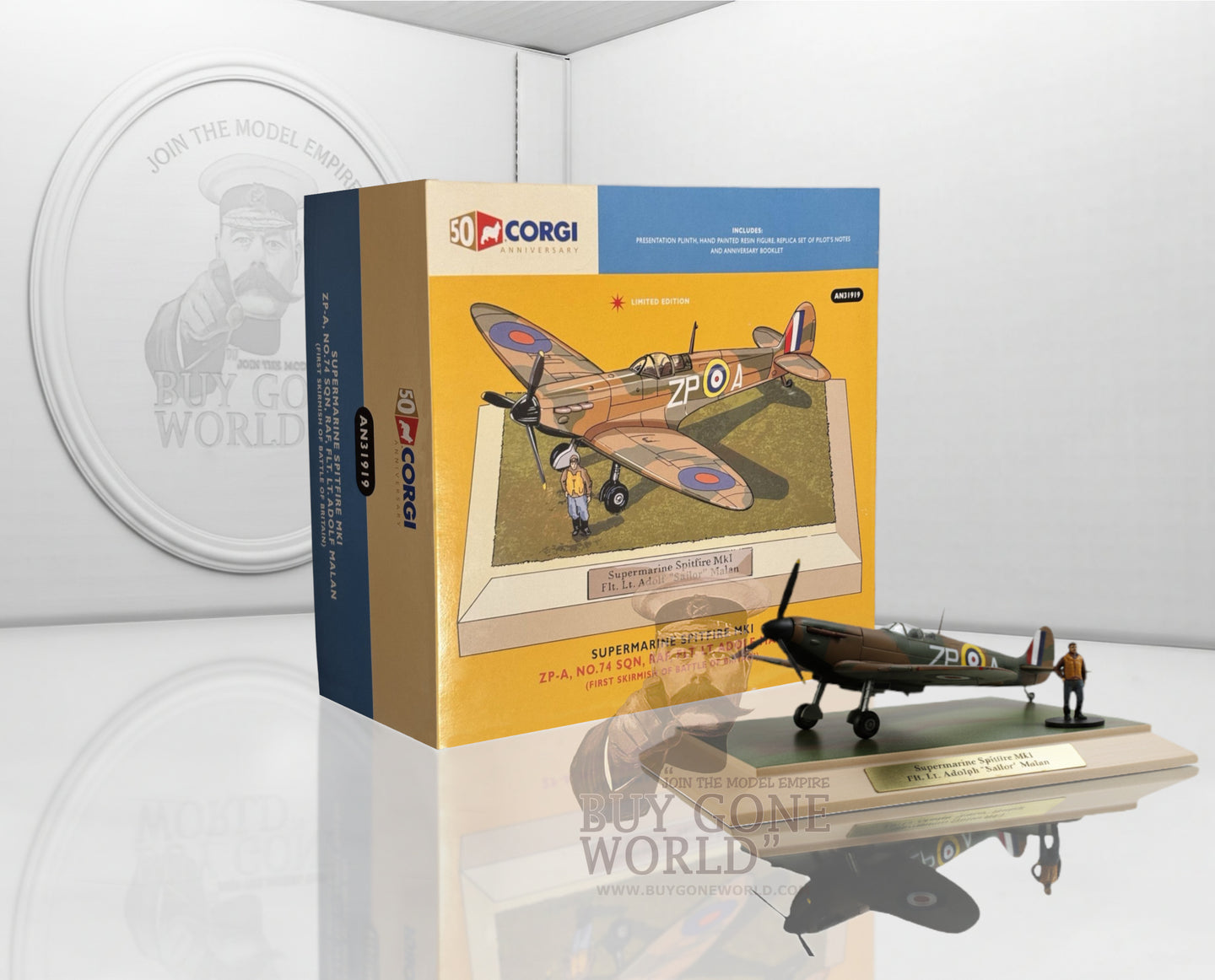 CORGI SPITFIRE MK.I RAF No.74 SQN ADOLF "SAILOR" MALAN
