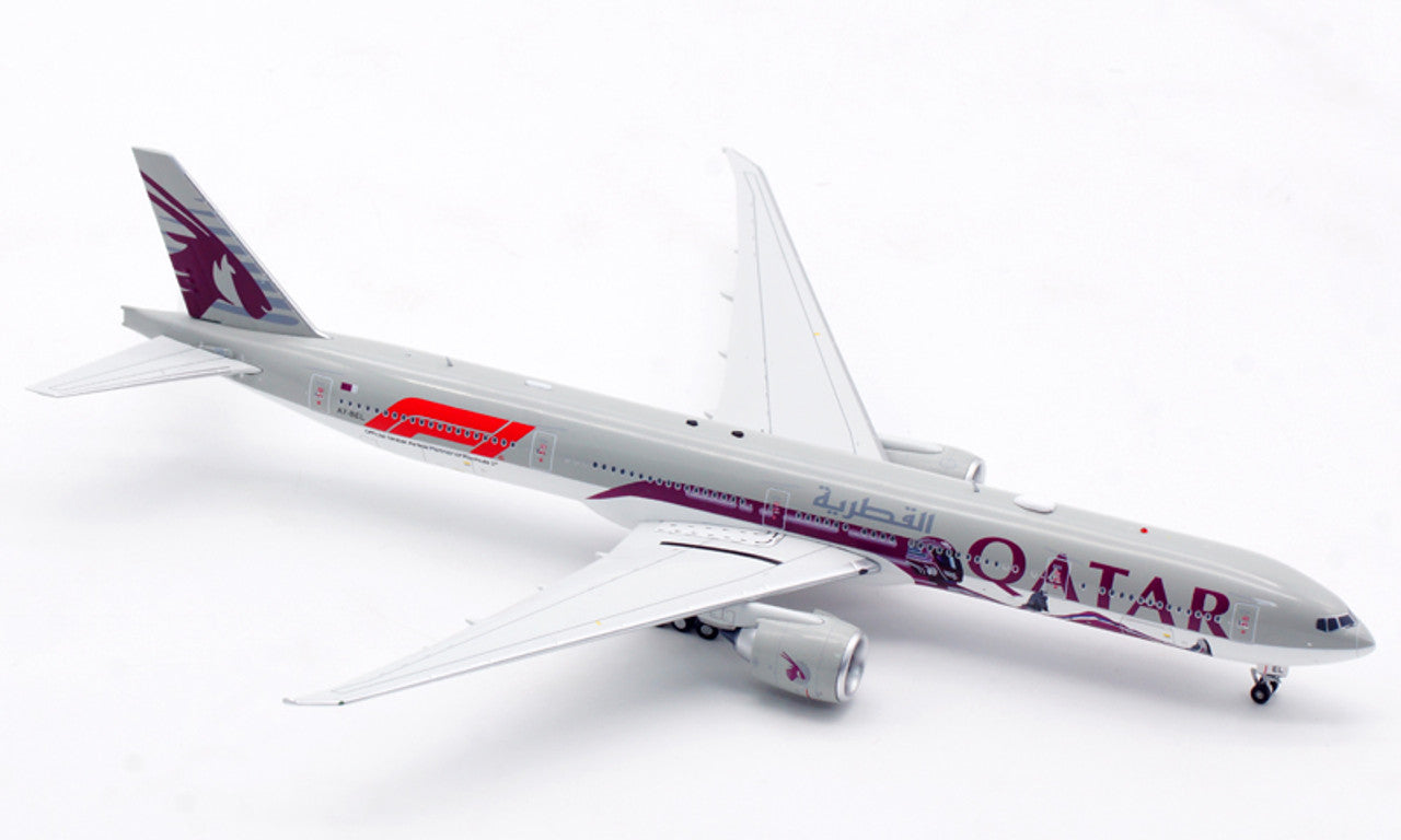 AVIATION 400 B777-3DZER QATAR AIRWAYS "OFFICIAL GLOBAL AIRLINE PARTNER OF FORMULA 1" REG: A7-BEL WITH ANTENNA