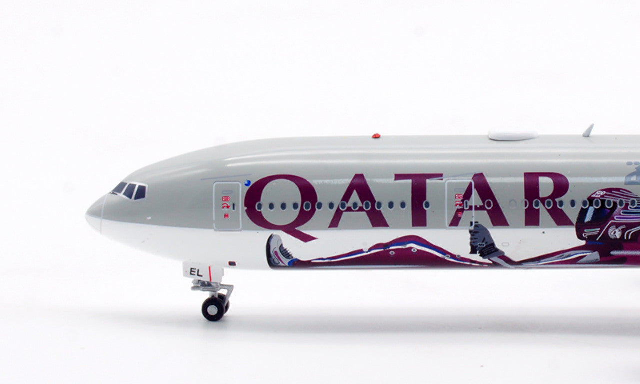 AVIATION 400 B777-3DZER QATAR AIRWAYS "OFFICIAL GLOBAL AIRLINE PARTNER OF FORMULA 1" REG: A7-BEL WITH ANTENNA