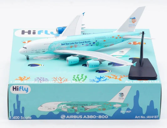 AVIATION 400 A380-841 HI FLY "NOT TOO LATE FOR CORAL REEFS" (DETACHABLE GEAR) REG: 9H-MIP