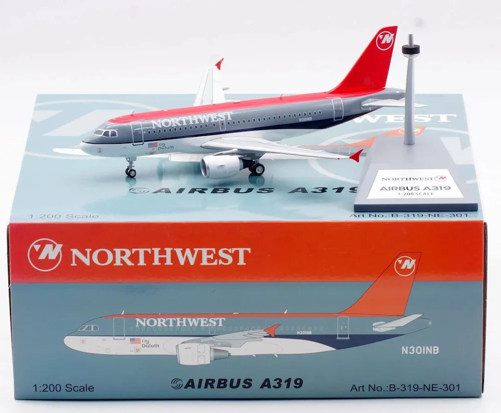WB MODELS A319-114 NORTHWEST AIRLINES "CITY OF DULUTH" REG: N301NB