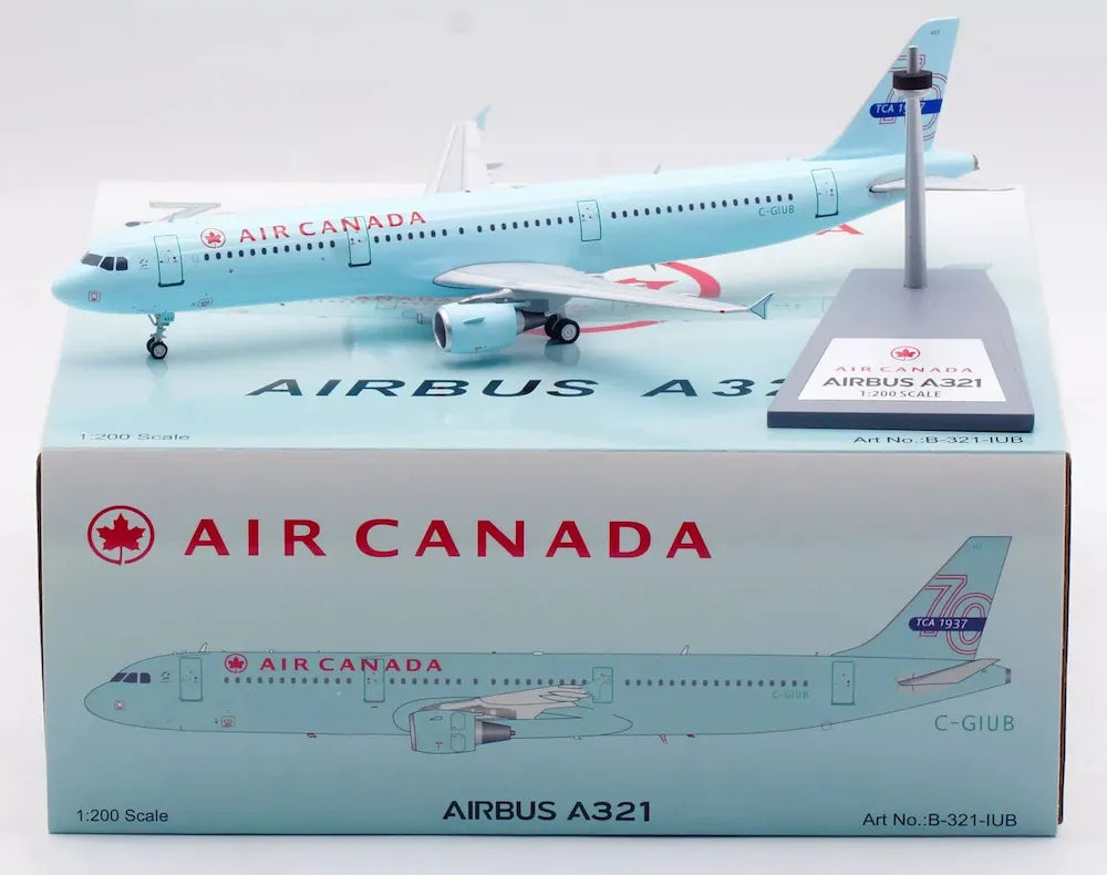 WB MODELS A321 AIR CANADA "ICE BLUE LIVERY WITH 70TH ANNIVERSARY TAIL" (LIMITED 100 MODELS) REG: C-GIUB