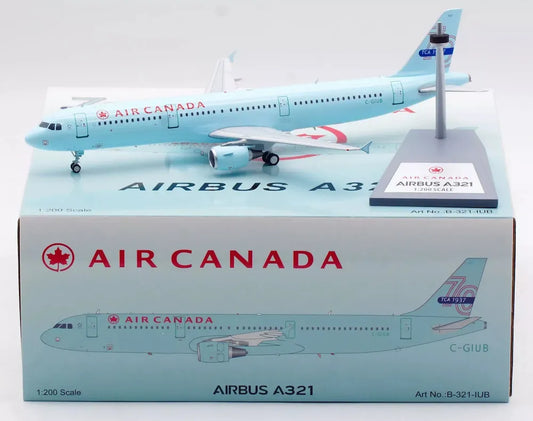 WB MODELS A321 AIR CANADA "ICE BLUE LIVERY WITH 70TH ANNIVERSARY TAIL" (LIMITED 100 MODELS) REG: C-GIUB