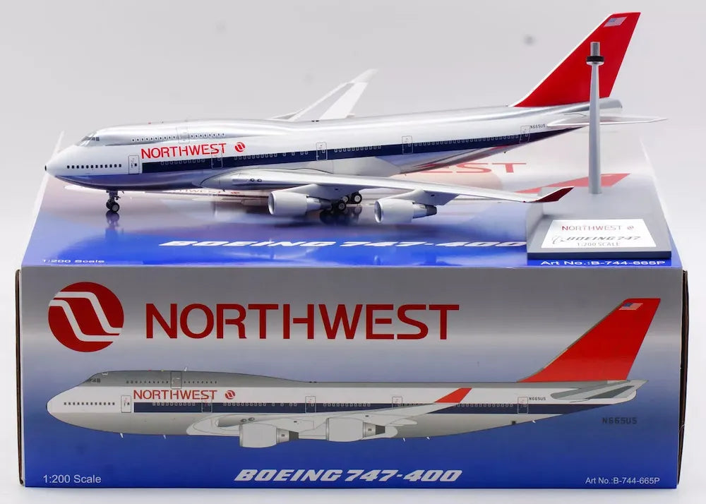 WB MODELS B747-451 NORTHWEST AIRLINES (POLISHED) REG: N665US