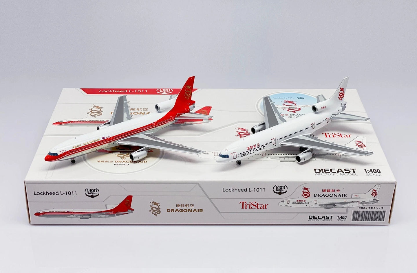 JC WINGS LOCKHEED L1011 TRISTAR DRAGONAIR 2 IN 1 BOX SET REG: VR-HOD, VR-HOK