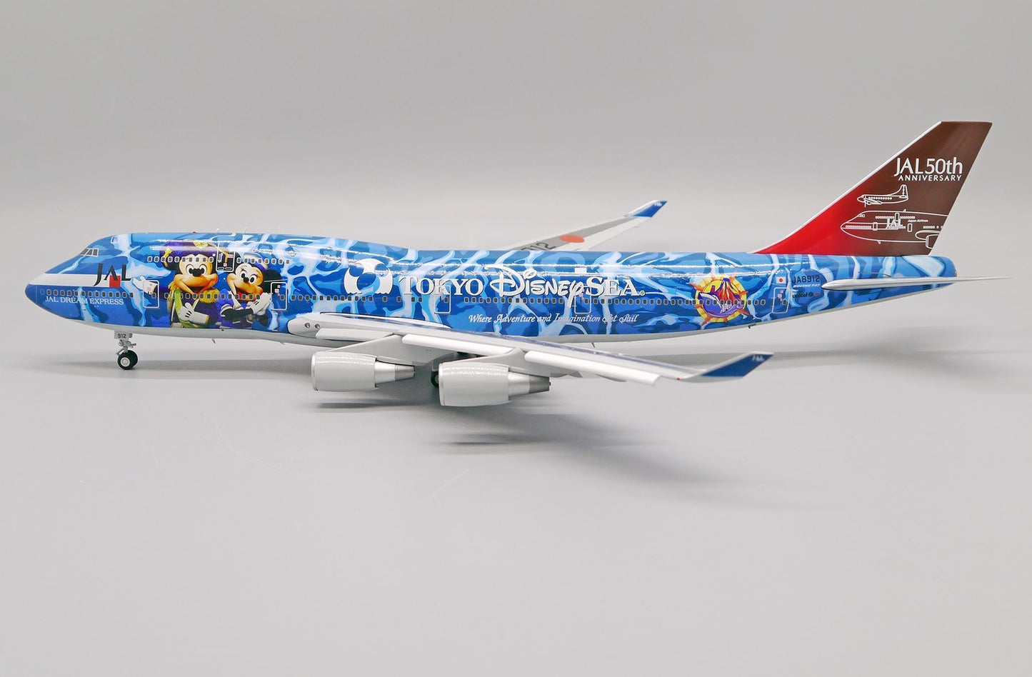 JCWINGS B747-400 JAL TOKYO DISNEY SEA LIVERY FLAP DOWN REG: JA8912