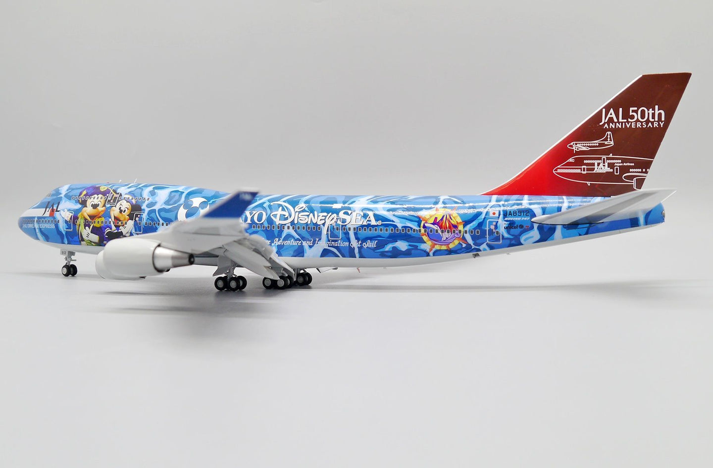 JCWINGS B747-400 JAL TOKYO DISNEY SEA LIVERY FLAP DOWN REG: JA8912